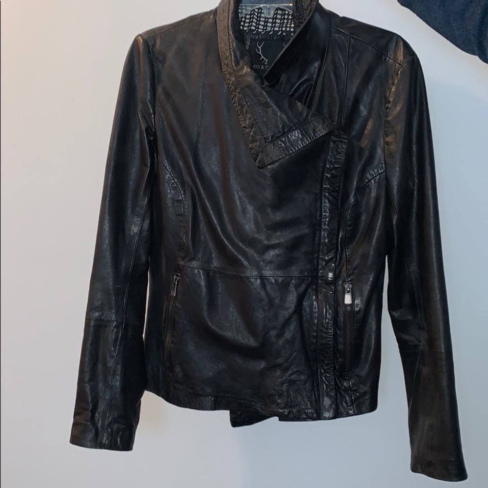 Bod & Christensen M Black leather jacket